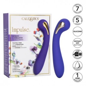 Фиолетовый вибромассажер с электростимуляцией Intimate Estim Petite G Wand - 19 см.