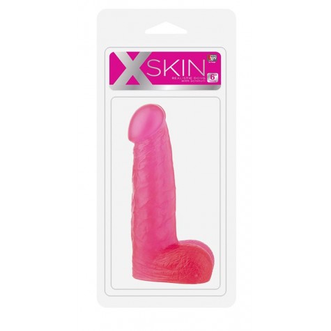 Розовый фаллоимитатор XSKIN 6 PVC DONG - 15,2 см.