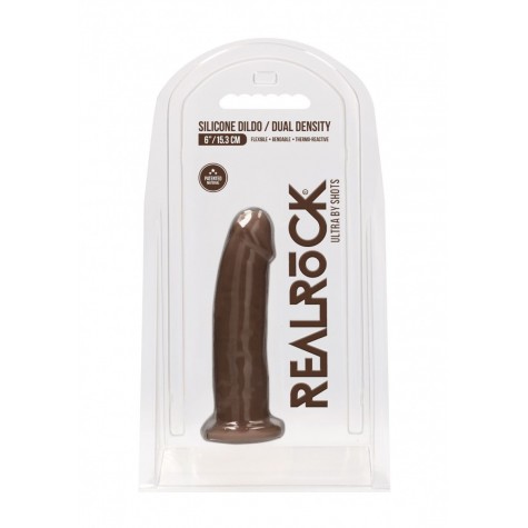 Коричневый фаллоимитатор без мошонки Silicone Dildo Without Balls - 15 см.