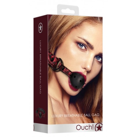 Черно-красный кляп-шарик Breathable Luxury Ball Gag